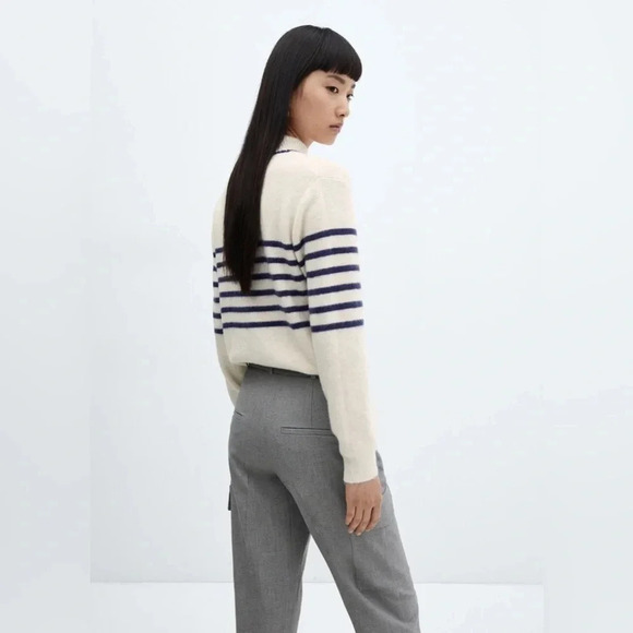 Mango Wool Blend  Striped Sweater NWT - Picture 4 of 12